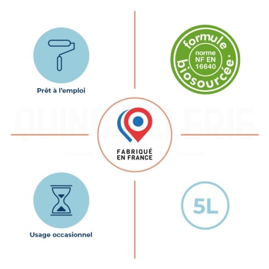 Prêt à l'emploi, formule biosourcée, usage occasionnel, fabriqué en France