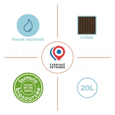 Phase aqueuse, formule biosourcée, teinte Chêne, fabriqué en France