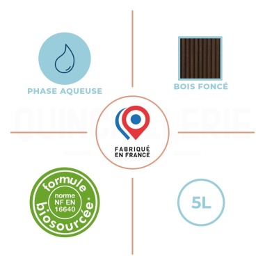 Phase aqueuse, formule biosourcée, teinte Bois foncé, fabriqué en France