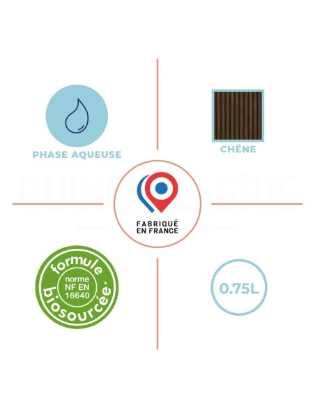 Phase aqueuse, formule biosourcée, teinte Chêne, fabriqué en France