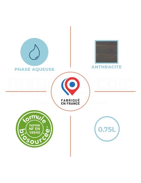 Phase aqueuse, formule biosourcée, teinte Anthracite, fabriqué en France