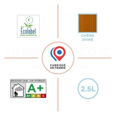 EU Ecolabel, émissions dans l'air intérieur A+, Satiné chêne doré