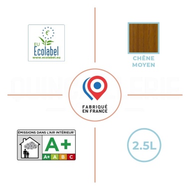 EU Ecolabel, émissions dans l'air intérieur A+, Satiné chêne moyen
