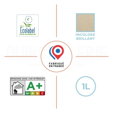 EU Ecolabel, émissions dans l'air intérieur A+, incolore brillant