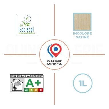 EU Ecolabel, émissions dans l'air intérieur A+, incolore satiné