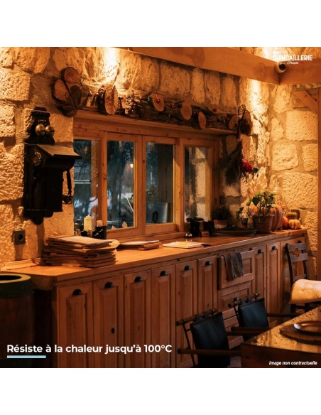 Résiste à la chaleur jusqu'à 100 degrés