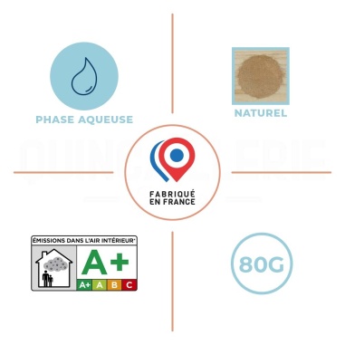 Phase aqueuse, émissions dans l'air intérieur A+, couleur naturel