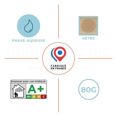 Phase aqueuse, Ă©missions dans l'air intĂ©rieur A+, teinte hĂȘtre