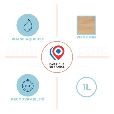 Phase aqueuse, recouvrabilité, teinte vieux pin