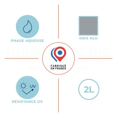 Caractéristiques de la Peinture multiples supports 2L ral 7012 gris aluminium satiné - Blanchon