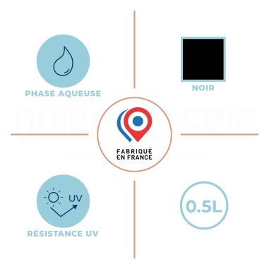 Caractéristiques de Blanchon peinture multiples supports 0,5L - Ral 9005 noir satiné - Pour extérieur