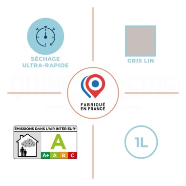 Caractéristiques de Blanchon peinture de rénovation gris lin 1L (Cuisine & bains)