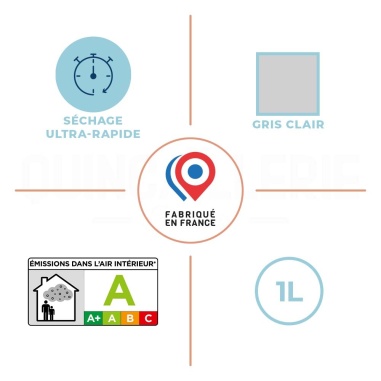 Caractéristiques de la Peinture de rénovation pour salle de bains et cuisine gris clair 1L - Blanchon