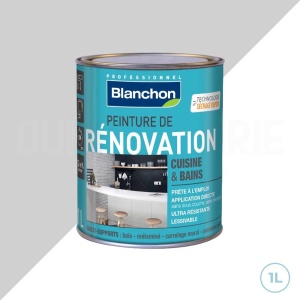 Peinture de rénovation pour salle de bains et cuisine gris clair 1L - Blanchon