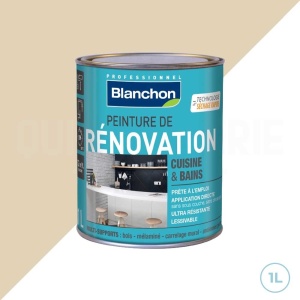 Peinture de rénovation pour cuisine et salle de bains couleur crème 1L (Blanchon)