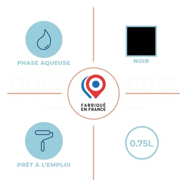 Caractéristiques de Peinture noir mat antirouille pour métaux 0,75L - Blanchon