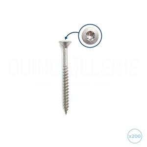 Vis bois aggloméré - Inox A2 4X45 - Boîte 200