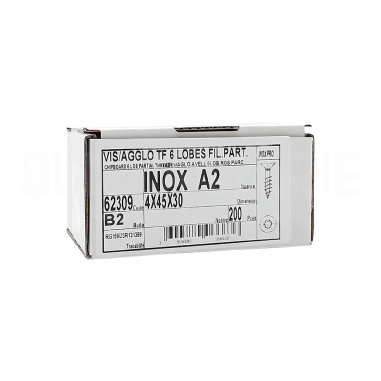 Boîte fermée - Vis bois aggloméré - Inox A2 4X45 - Boîte 200