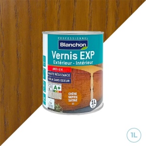 Vernis Blanchon EXP satiné chêne moyen 1L - Bois extérieur et intérieur