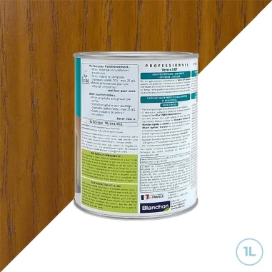 Vernis Blanchon EXP satiné chêne moyen 1L - Bois extérieur et intérieur
