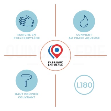 Pictos : manche en polypropylène, convient au phase aqueuse, haut pouvoir couvrant, L180