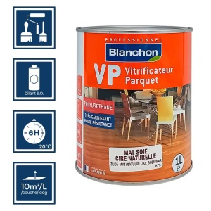 Blanchon VP - Vitrificateur parquet 1L mat soie cire naturelle 2