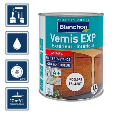 Pictos : application; temps de séchage 3h; nettoyage ustensiles à l'eau; rendement 12m²/l/couches