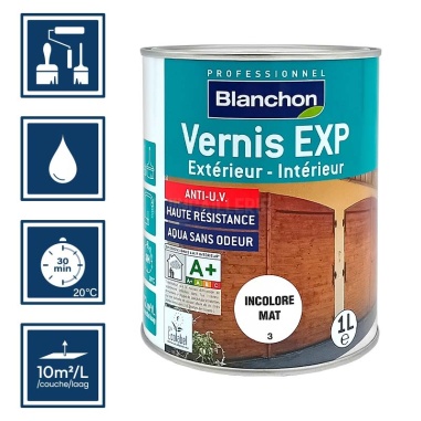 Pictos : application; temps de séchage 3h; nettoyage ustensiles à l'eau; rendement 12m²/l/couches