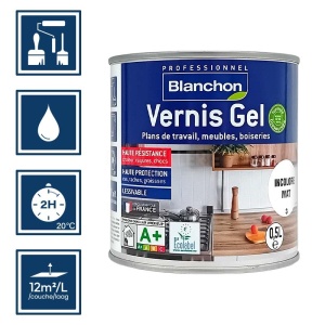 Vernis incolore mat gel biosourcé - Blanchon 0,5L 2