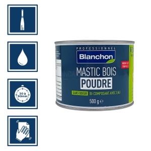 Mastic chêne clair en poudre 500g Blanchon 2