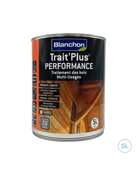 Traitement trait'plus performance pour boiseries 5L Blanchon