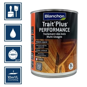 Traitement trait'plus performance pour boiseries 5L Blanchon 2