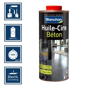 Huile-cire aspect cire incolore béton 1L Blanchon 2
