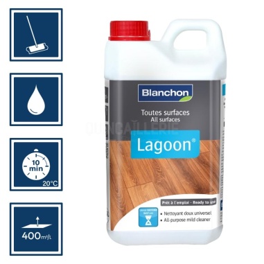 Pictos : application avec microfibre / Séchage en 10min / nettoyage ustensile à l'eau / rendement 400m²/l