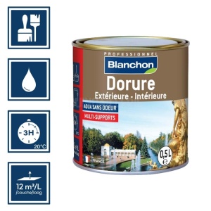 Peinture vieil or extérieure / intérieure Blanchon 0,5L 2