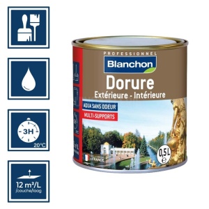 Peinture dorure or riche - Extérieure / Intérieure - Blanchon 0,5L 2