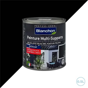 Blanchon peinture multiples supports 0,5L - Ral 9005 noir satiné - Pour extérieur