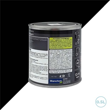 Blanchon peinture multiples supports 0,5L - Ral 9005 noir satiné - Pour extérieur