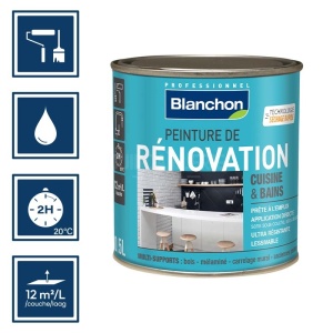 Blanchon peinture de rénovation noir 0,5L - Pour cuisine et salle de bains 2