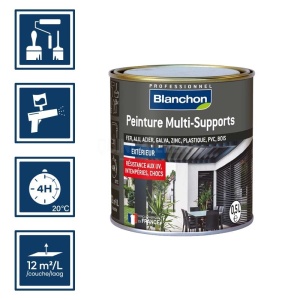 Blanchon peinture extérieure multi-surfaces 0,5L ral 3004 rouge basque satiné 2