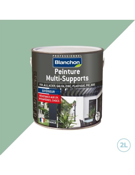 Peinture Blanchon multi-supports pour extérieur Blanchon 2L - Ral 6021 vert provence satiné