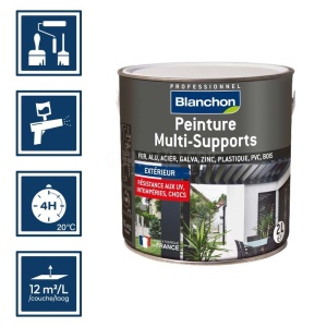 Peinture multiples supports 2L ral 7012 gris aluminium satiné - Blanchon 2