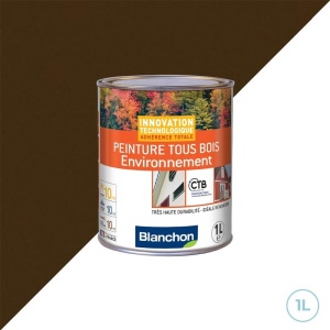 Peinture toutes boiseries environnement pour intérieur et extérieur - Ral 8014 brun sepia 1L Blanchon
