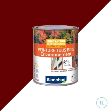 Blanchon peinture tous bois environnement 1L ral 3004 rouge basque - Pour intérieur et extérieur
