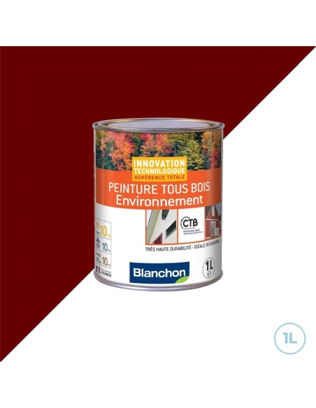 Blanchon peinture tous bois environnement 1L ral 3004 rouge basque - Pour intérieur et extérieur