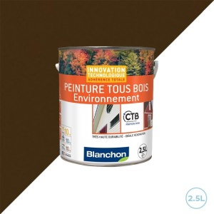 Peinture Blanchon tous bois environnement 2,5L - Ral 8014 brun sepia