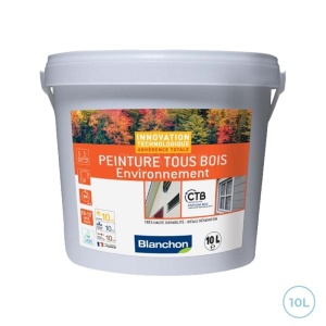 Peinture tous bois environnement Blanchon - Ral 9016 blanc signalisation 10L