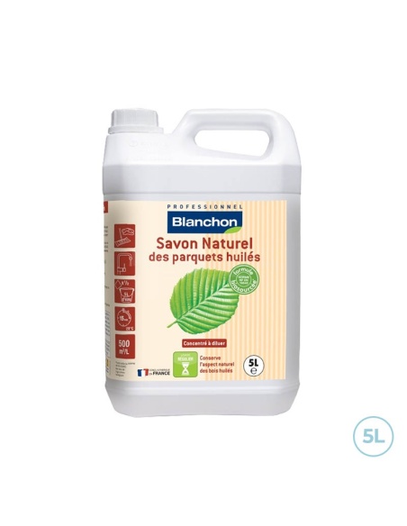 Savon incolore naturel biosourcé pour parquets huilés 5L Blanchon