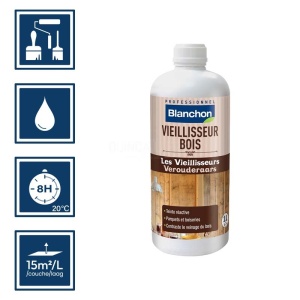 Vieillisseur de bois teinte vieux pin 1L Blanchon 2