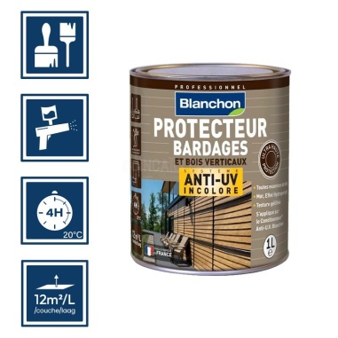 Pictos : application pinceaux; recouvrable 4h; utilisation pistolet; rendement 12m²/l/couche